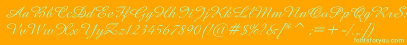AmazeItalic-fontti – vihreät fontit oranssilla taustalla