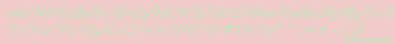 AmazeItalic-Schriftart – Grüne Schriften auf rosa Hintergrund