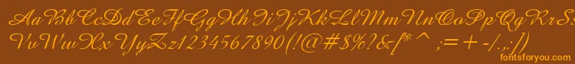 Fonte AmazeItalic – fontes laranjas em um fundo marrom