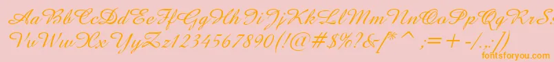 AmazeItalic-Schriftart – Orangefarbene Schriften auf rosa Hintergrund