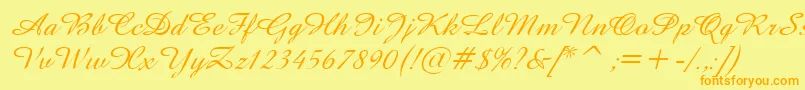 AmazeItalic Font – Orange Fonts on Yellow Background