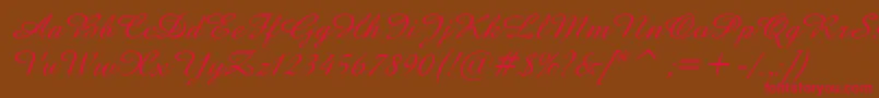 AmazeItalic-fontti – punaiset fontit ruskealla taustalla