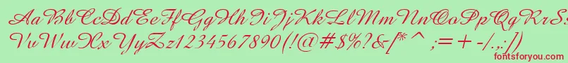 AmazeItalic Font – Red Fonts on Green Background