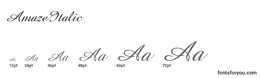 Размеры шрифта AmazeItalic
