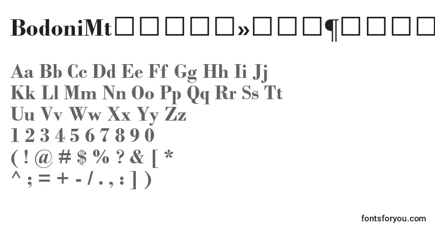 BodoniMtРџРѕР»СѓР¶РёСЂРЅС‹Р№ Font – alphabet, numbers, special characters