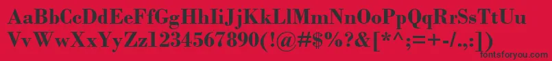 BodoniMtРџРѕР»СѓР¶РёСЂРЅС‹Р№ Font – Black Fonts on Red Background