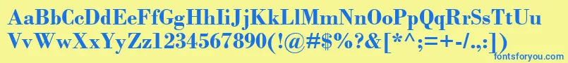 More about BodoniMtПолужирный Font BodoniMtПолужирный Font – Blue Fonts on Yellow Background