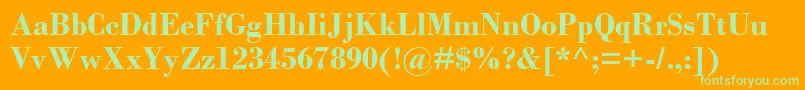 BodoniMtРџРѕР»СѓР¶РёСЂРЅС‹Р№ Font – Green Fonts on Orange Background