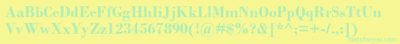 BodoniMtРџРѕР»СѓР¶РёСЂРЅС‹Р№ Font – Green Fonts on Yellow Background