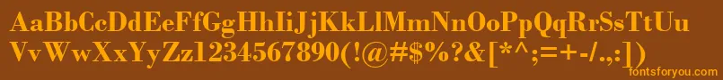 BodoniMtРџРѕР»СѓР¶РёСЂРЅС‹Р№ Font – Orange Fonts on Brown Background