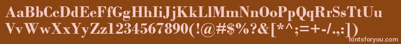 BodoniMtРџРѕР»СѓР¶РёСЂРЅС‹Р№ Font – Pink Fonts on Brown Background