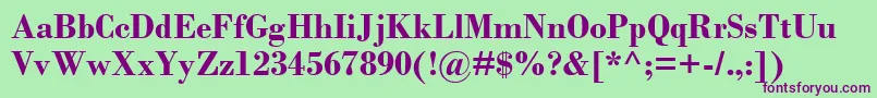 BodoniMtРџРѕР»СѓР¶РёСЂРЅС‹Р№ Font – Purple Fonts on Green Background