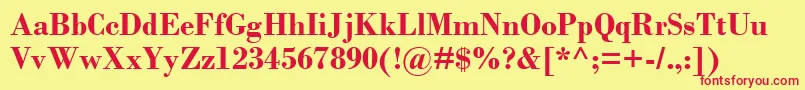 BodoniMtРџРѕР»СѓР¶РёСЂРЅС‹Р№ Font – Red Fonts on Yellow Background