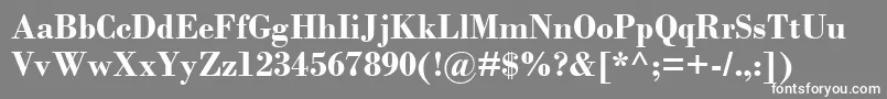 BodoniMtРџРѕР»СѓР¶РёСЂРЅС‹Р№-Schriftart – Weiße Schriften auf grauem Hintergrund