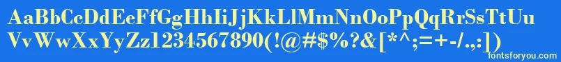 BodoniMtРџРѕР»СѓР¶РёСЂРЅС‹Р№ Font – Yellow Fonts on Blue Background