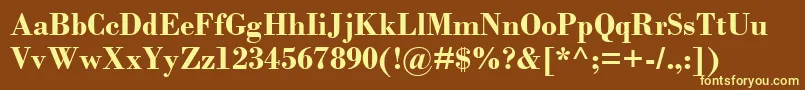 BodoniMtРџРѕР»СѓР¶РёСЂРЅС‹Р№ Font – Yellow Fonts on Brown Background