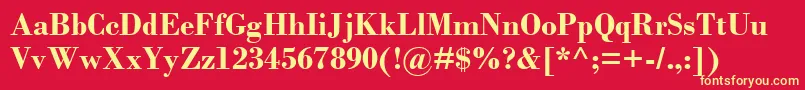 BodoniMtРџРѕР»СѓР¶РёСЂРЅС‹Р№ Font – Yellow Fonts on Red Background