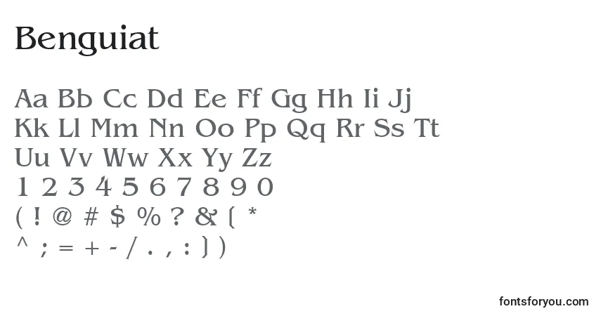 A fonte Benguiat – alfabeto, números, caracteres especiais