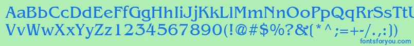 Benguiat Font – Blue Fonts on Green Background