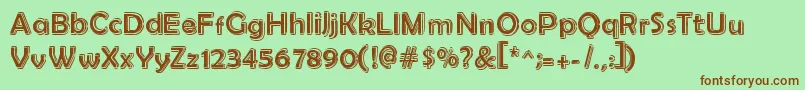 Rasanskool-Schriftart – Braune Schriften auf grünem Hintergrund