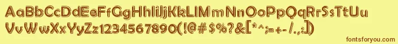 Rasanskool-Schriftart – Braune Schriften auf gelbem Hintergrund