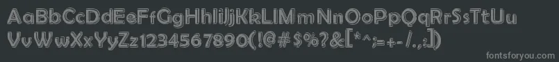 フォントRasanskool – 黒い背景に灰色の文字