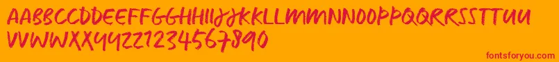 CaputTrial Font – Red Fonts on Orange Background