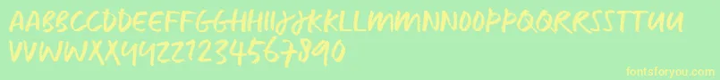 CaputTrial Font – Yellow Fonts on Green Background