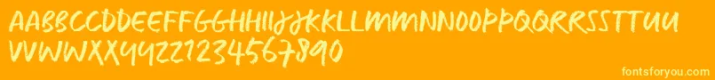 CaputTrial Font – Yellow Fonts on Orange Background