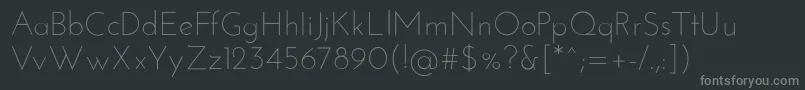 フォントJosefinsansLight – 黒い背景に灰色の文字