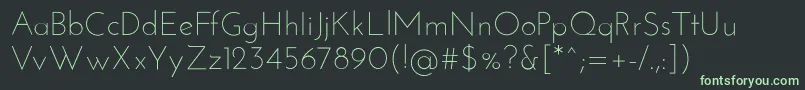 フォントJosefinsansLight – 黒い背景に緑の文字