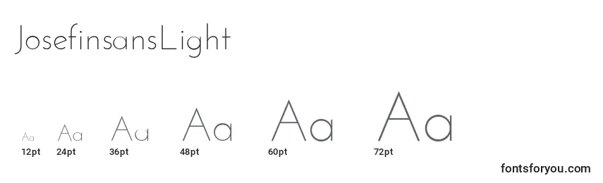 JosefinsansLight Font Sizes