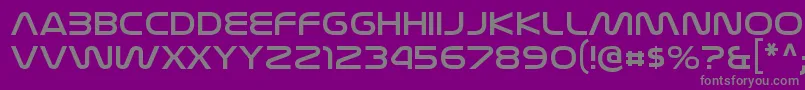 フォントNasalizationexRegular – 紫の背景に灰色の文字