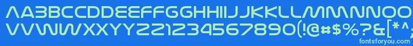 NasalizationexRegular Font – Green Fonts on Blue Background