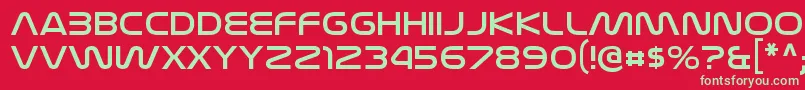 フォントNasalizationexRegular – 赤い背景に緑の文字