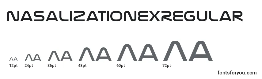 Размеры шрифта NasalizationexRegular