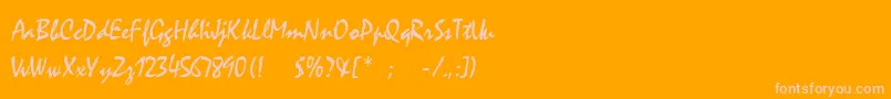 MistralNormal-Schriftart – Rosa Schriften auf orangefarbenem Hintergrund