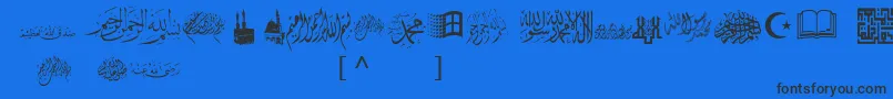 McsIslamicArt1 Font – Black Fonts on Blue Background