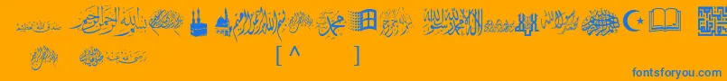 フォントMcsIslamicArt1 – オレンジの背景に青い文字