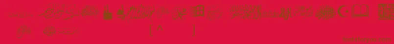 フォントMcsIslamicArt1 – 赤い背景に茶色の文字