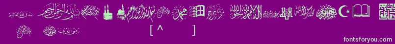 McsIslamicArt1 Font – Green Fonts on Purple Background
