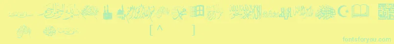 McsIslamicArt1 Font – Green Fonts on Yellow Background