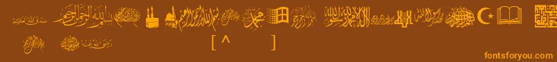 McsIslamicArt1 Font – Orange Fonts on Brown Background