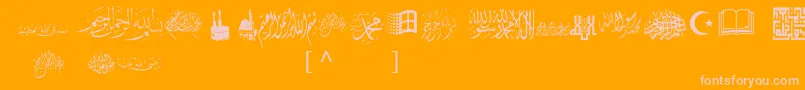 McsIslamicArt1 Font – Pink Fonts on Orange Background