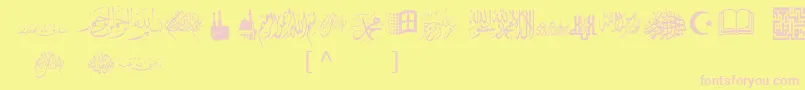 McsIslamicArt1 Font – Pink Fonts on Yellow Background