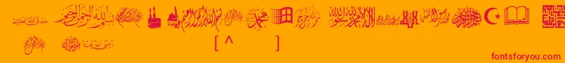 McsIslamicArt1 Font – Red Fonts on Orange Background