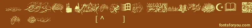 McsIslamicArt1 Font – Yellow Fonts on Brown Background