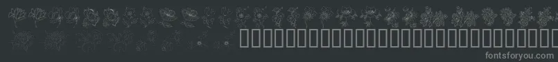 Police KrFloralColorMe2 – polices grises sur fond noir