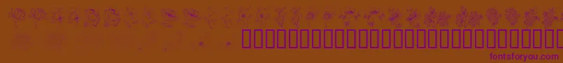 KrFloralColorMe2 Font – Purple Fonts on Brown Background