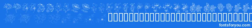 Lisätietoja KrFloralColorMe2-fontista KrFloralColorMe2-fontti – valkoiset fontit sinisellä taustalla